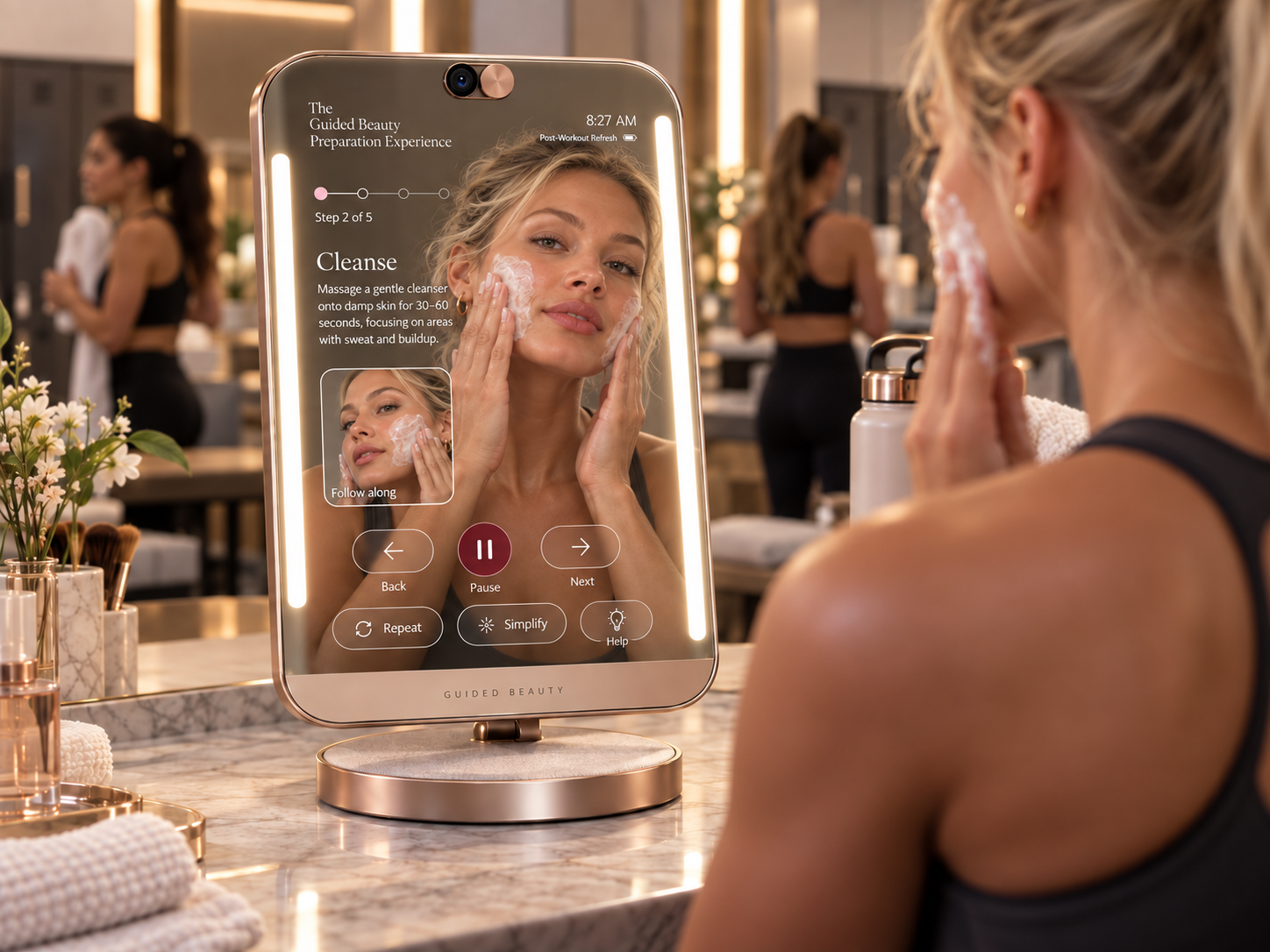 Uploaded everyday preparation mirror concept with visible guidance